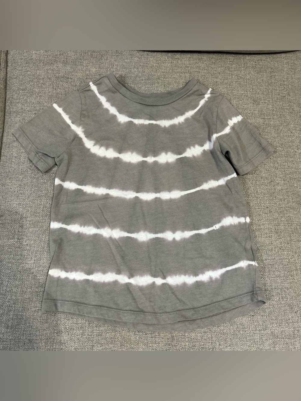 wonder nation Gray & White Tie-Dye Short Sleeve Tee